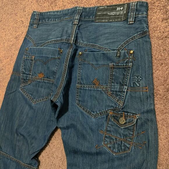 Vintage Rocawear R+ Carpenter Jeans Mens 34 x 31 Embroidery Wide Baggy Rare.